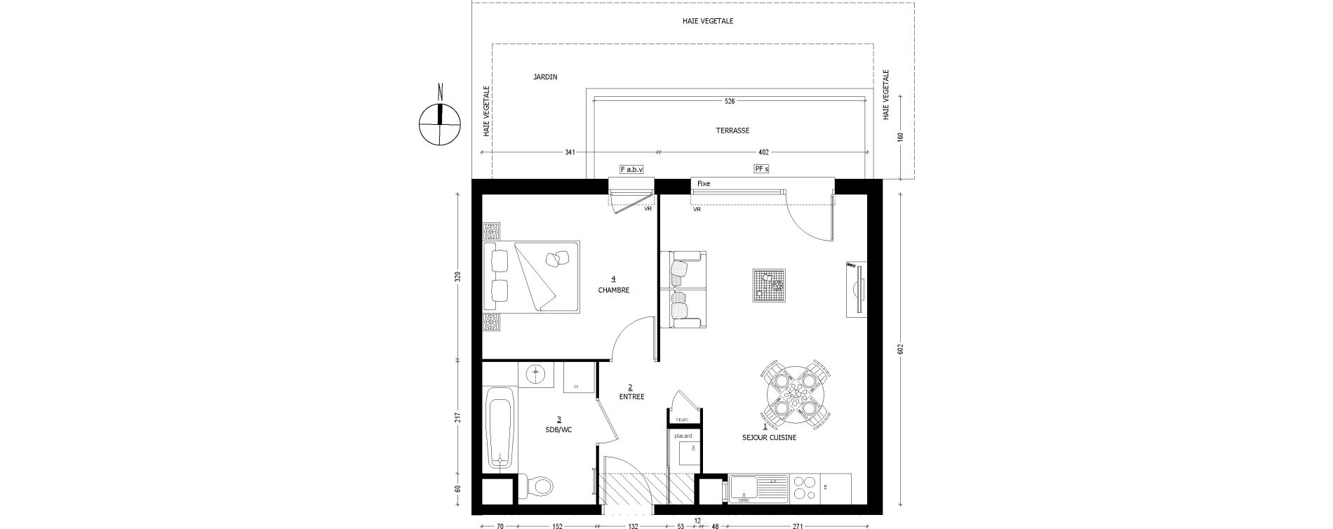 Appartement T2 de 43,32 m2 &agrave; Saint-Baldoph Centre