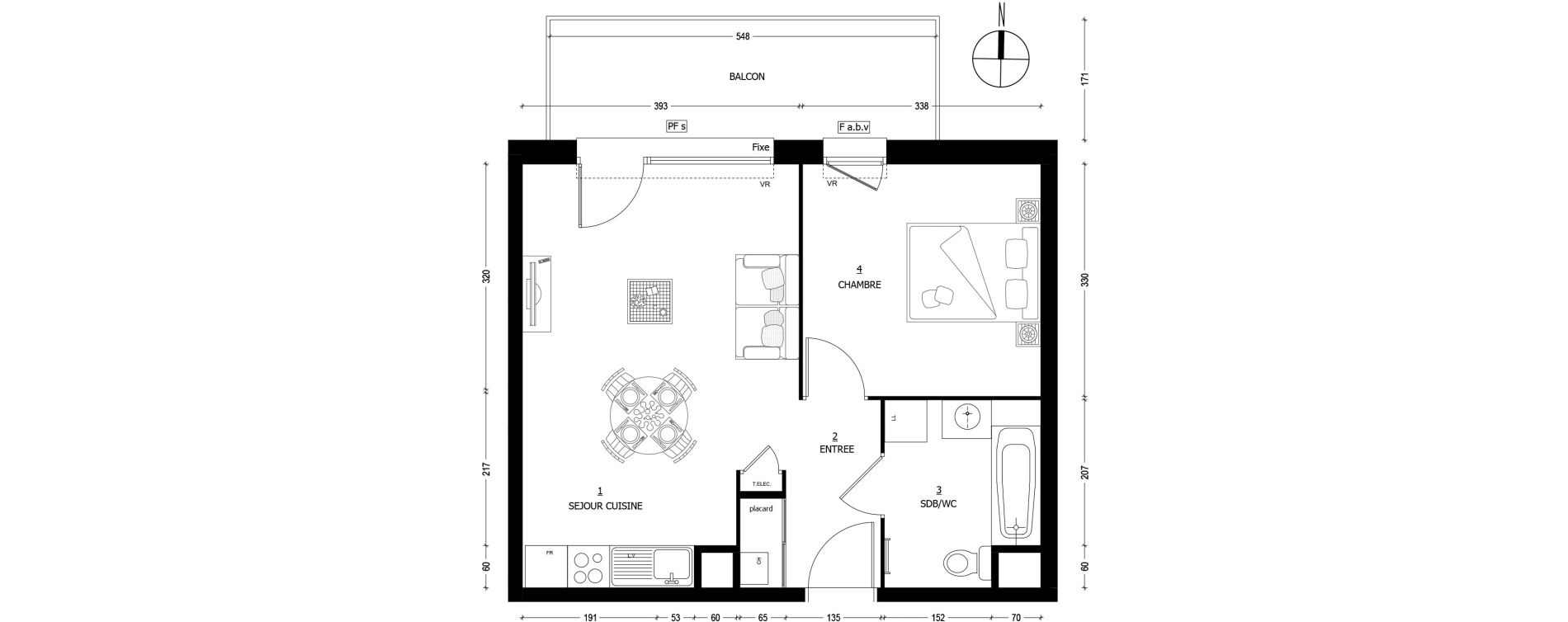 Appartement T2 de 42,65 m2 &agrave; Saint-Baldoph Centre
