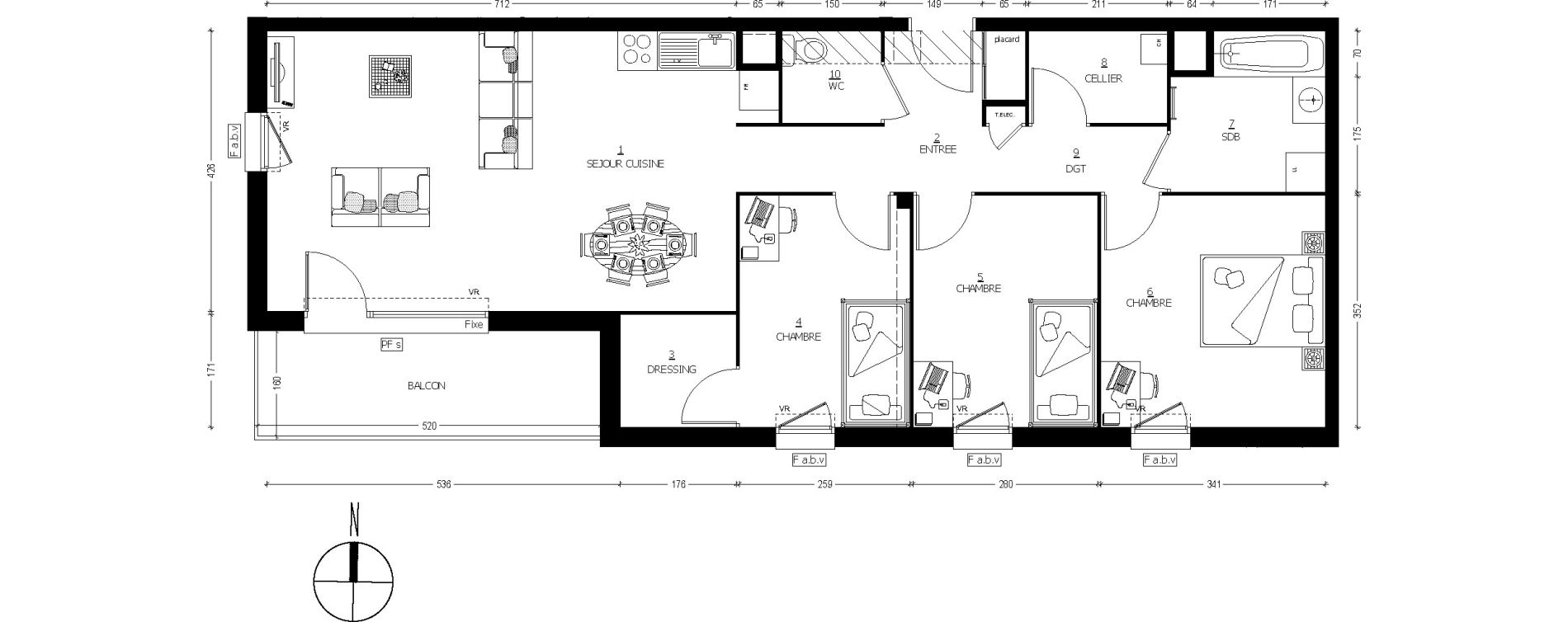Appartement T4 de 84,50 m2 &agrave; Saint-Baldoph Centre