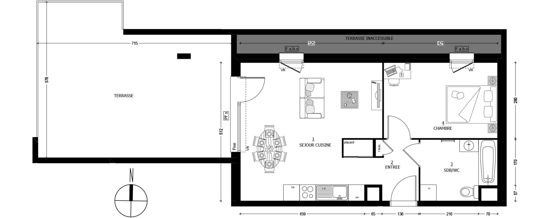 Appartement T2 de 47,05 m2 &agrave; Saint-Baldoph Centre
