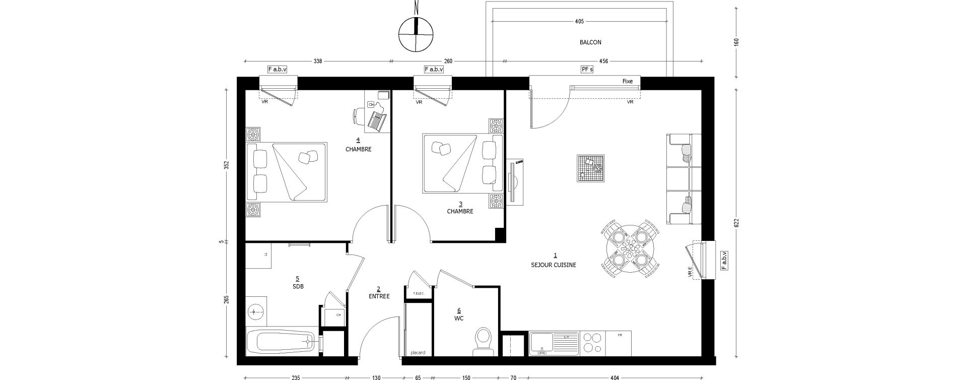Appartement T3 de 63,89 m2 &agrave; Saint-Baldoph Centre