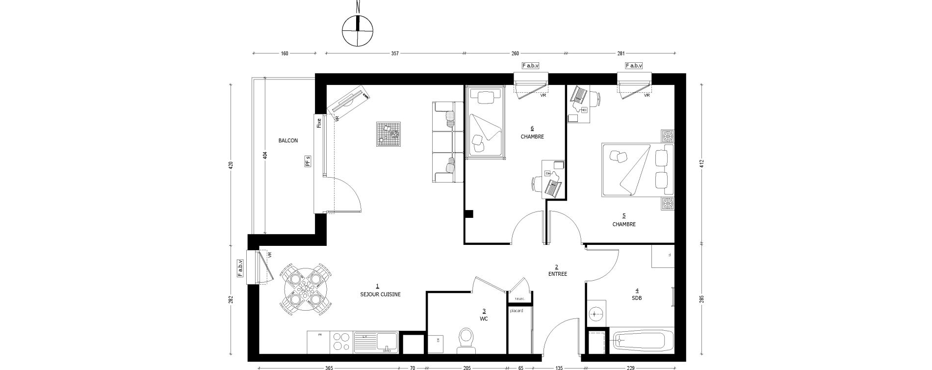 Appartement T3 de 66,40 m2 &agrave; Saint-Baldoph Centre