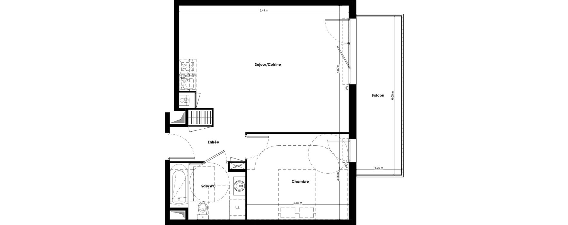 Appartement T2 de 51,74 m2 &agrave; Beaune Gare colombi&egrave;re - colbert