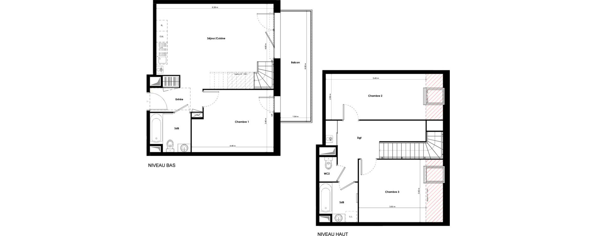 Duplex T4 de 89,16 m2 &agrave; Beaune Gare colombi&egrave;re - colbert