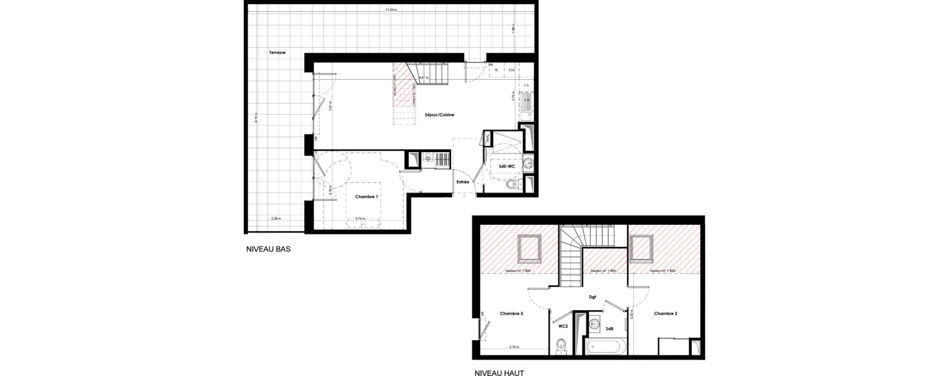 Duplex T4 de 73,94 m2 &agrave; Beaune Gare colombi&egrave;re - colbert