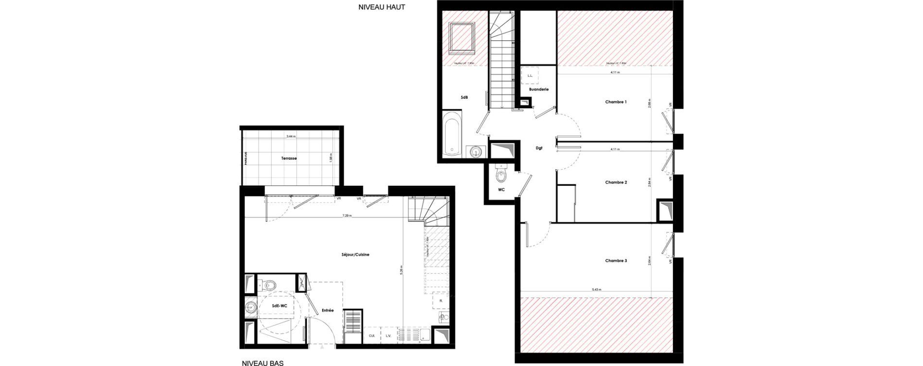 Duplex T4 de 83,85 m2 &agrave; Beaune Gare colombi&egrave;re - colbert