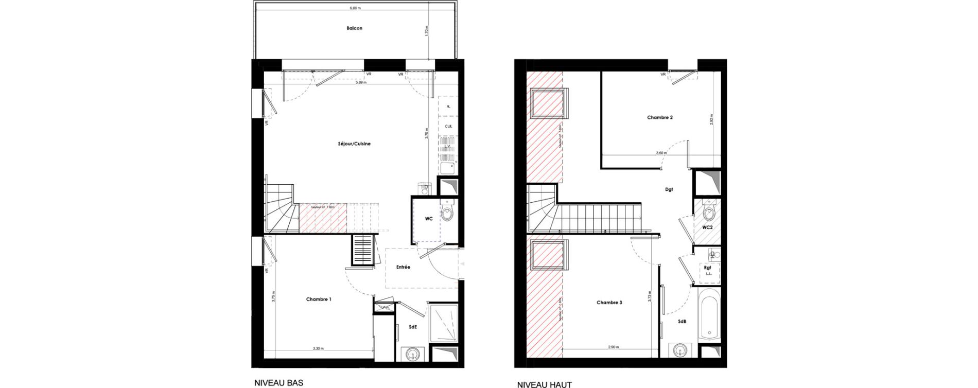 Duplex T4 de 87,01 m2 &agrave; Beaune Gare colombi&egrave;re - colbert