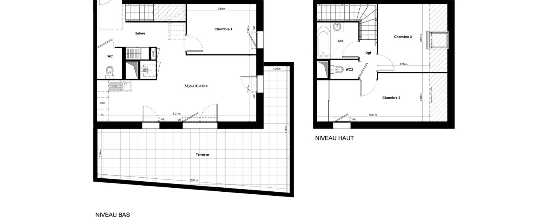 Duplex T4 de 75,36 m2 &agrave; Beaune Gare colombi&egrave;re - colbert