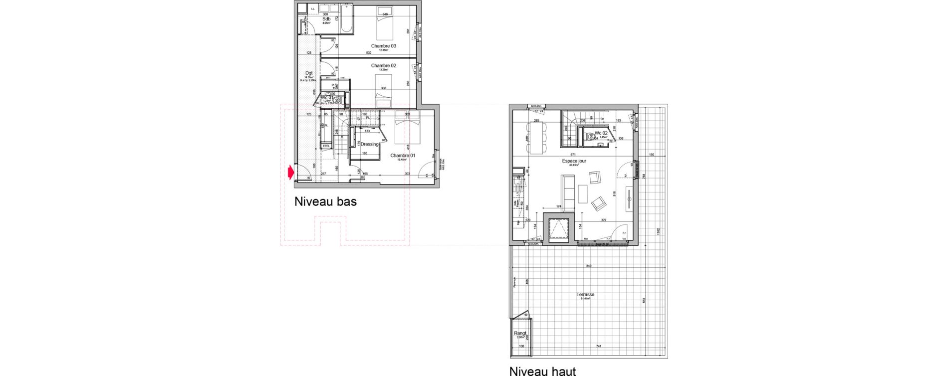 Duplex T4 de 106,51 m2 &agrave; Chen&ocirc;ve Centre