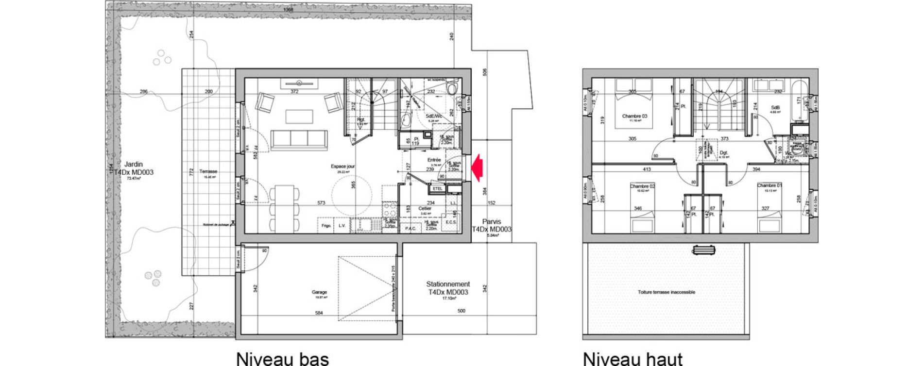 Maison T4 de 85,13 m2 &agrave; Chen&ocirc;ve Centre