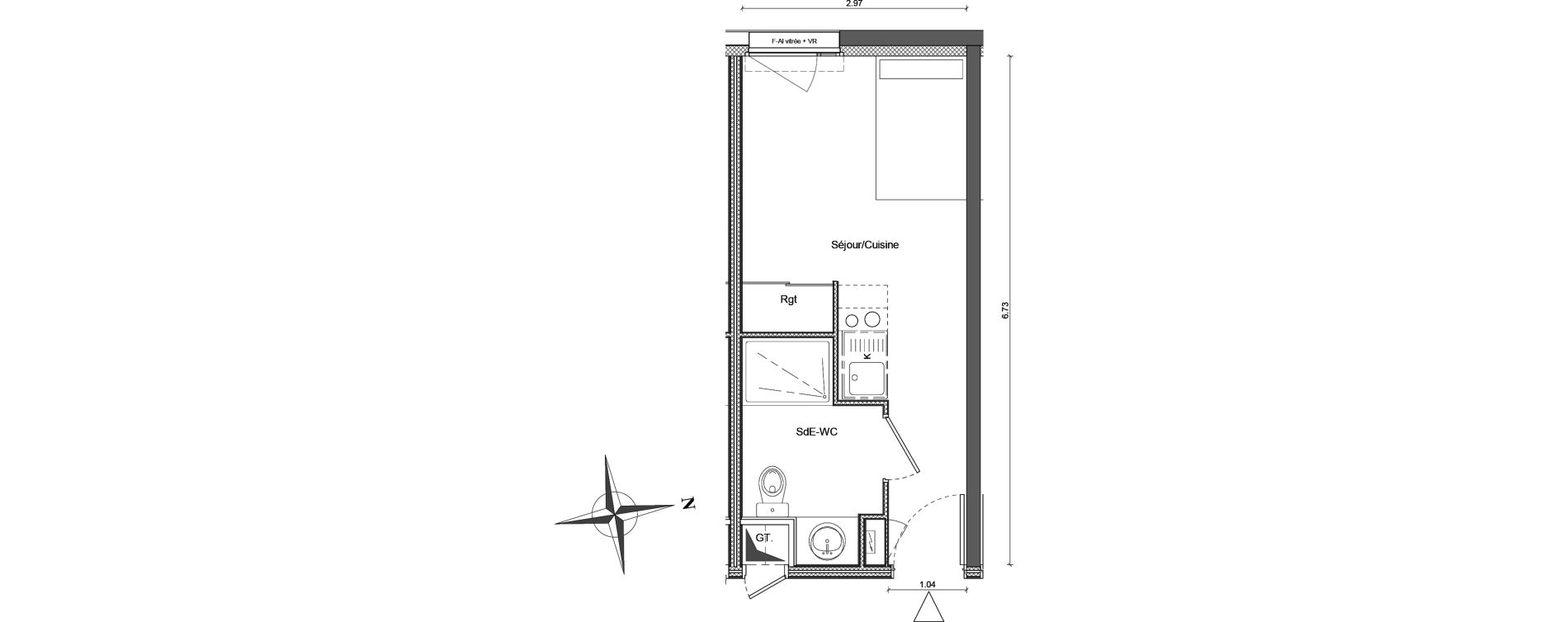 Appartement T1 de 18,83 m2 &agrave; Dijon Dijon centre ville