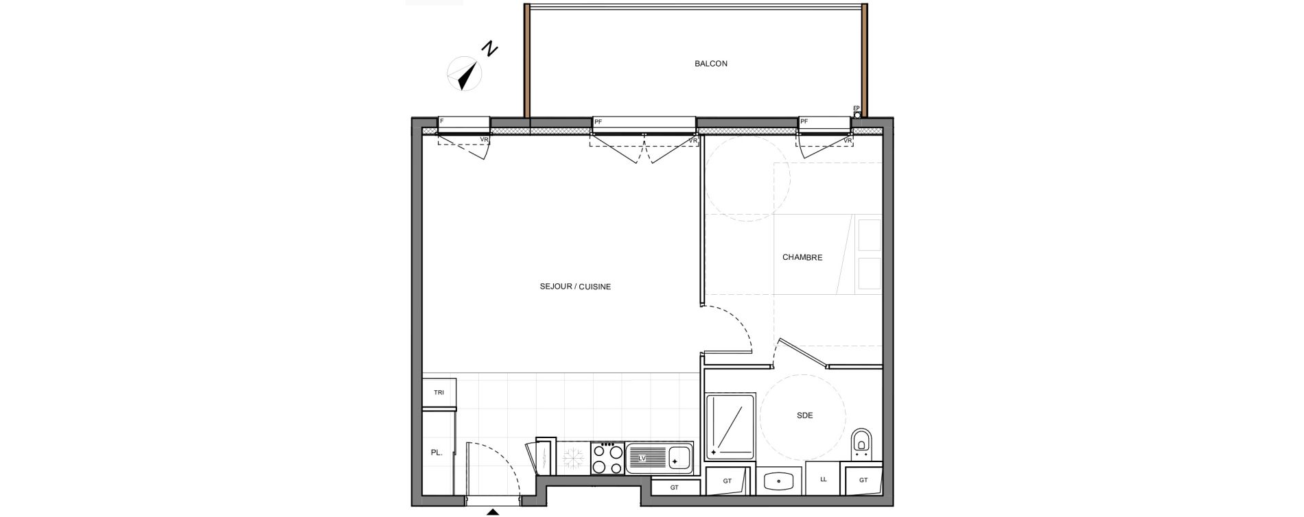 Appartement T2 de 47,81 m2 &agrave; Dijon Faubourg-raines