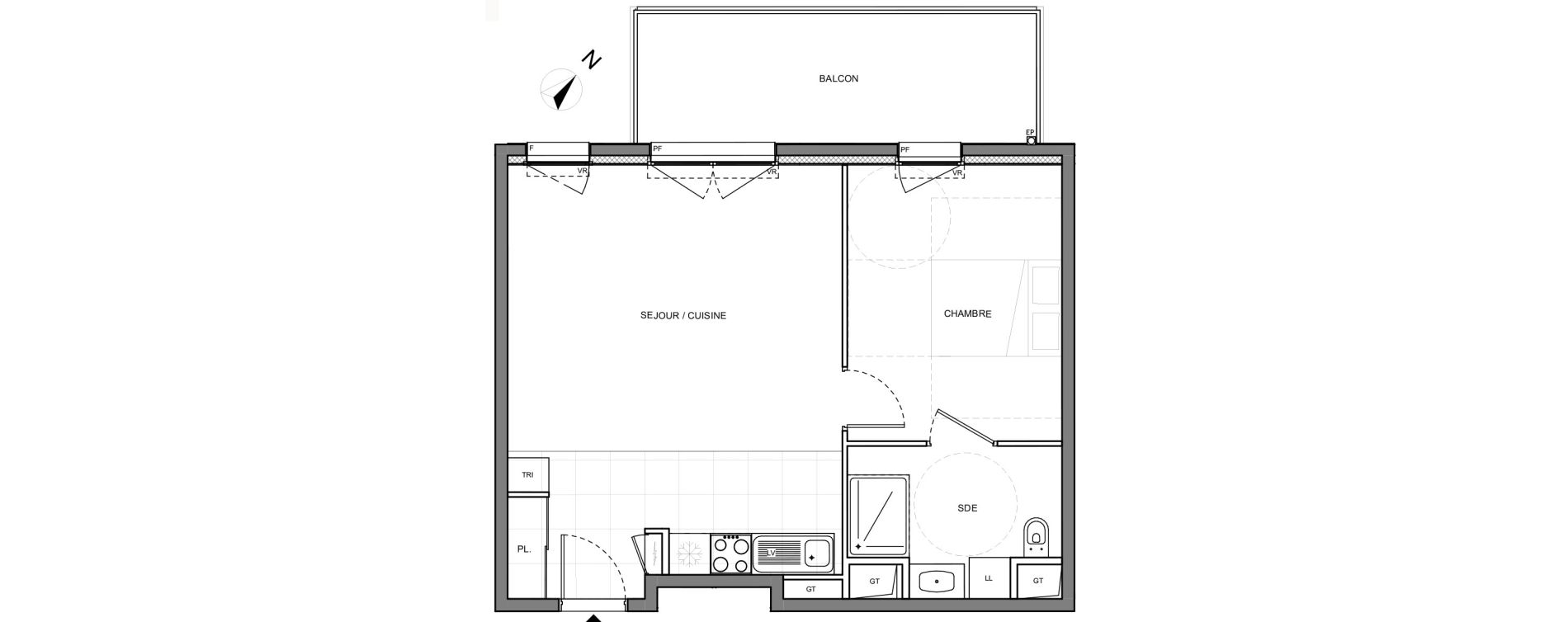 Appartement T2 de 47,81 m2 &agrave; Dijon Faubourg-raines