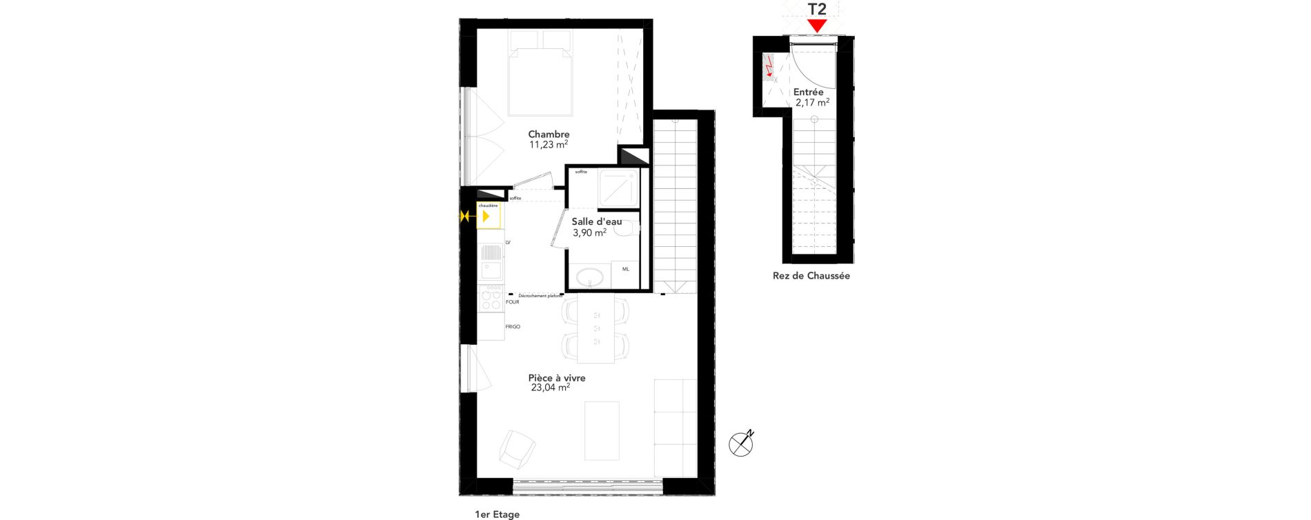 Appartement T2 de 40,34 m2 &agrave; Dijon Arsenal