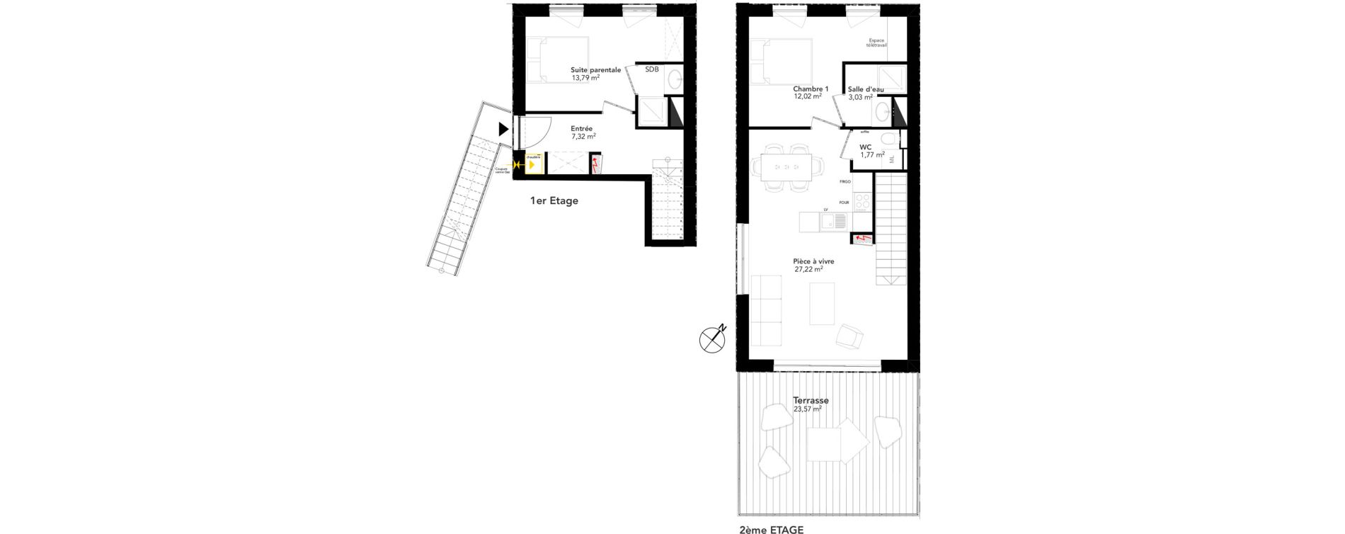 Appartement T3 de 65,15 m2 &agrave; Dijon Arsenal