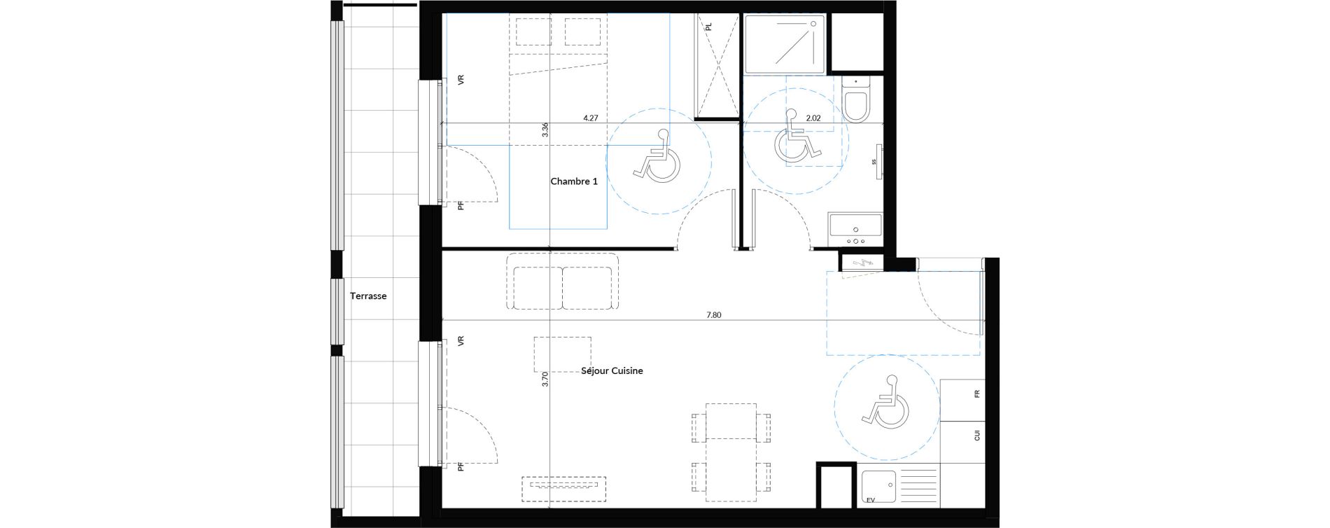 Appartement T2 de 48,20 m2 &agrave; Dijon Universit&eacute;