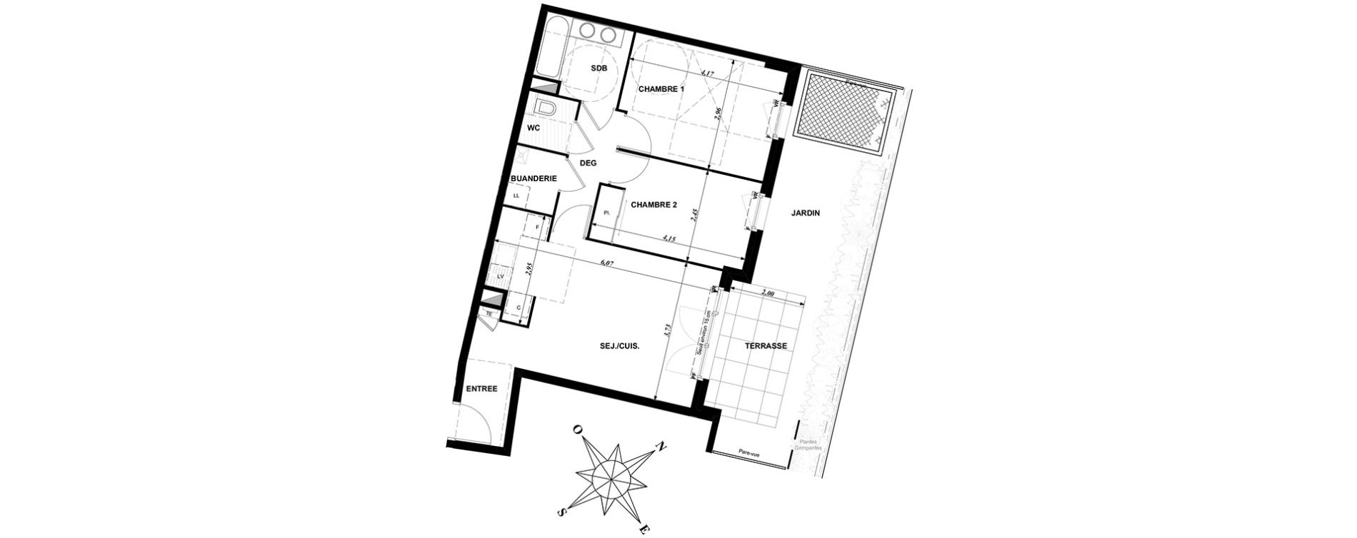 Appartement T3 de 60,53 m2 &agrave; Dijon Bourroches