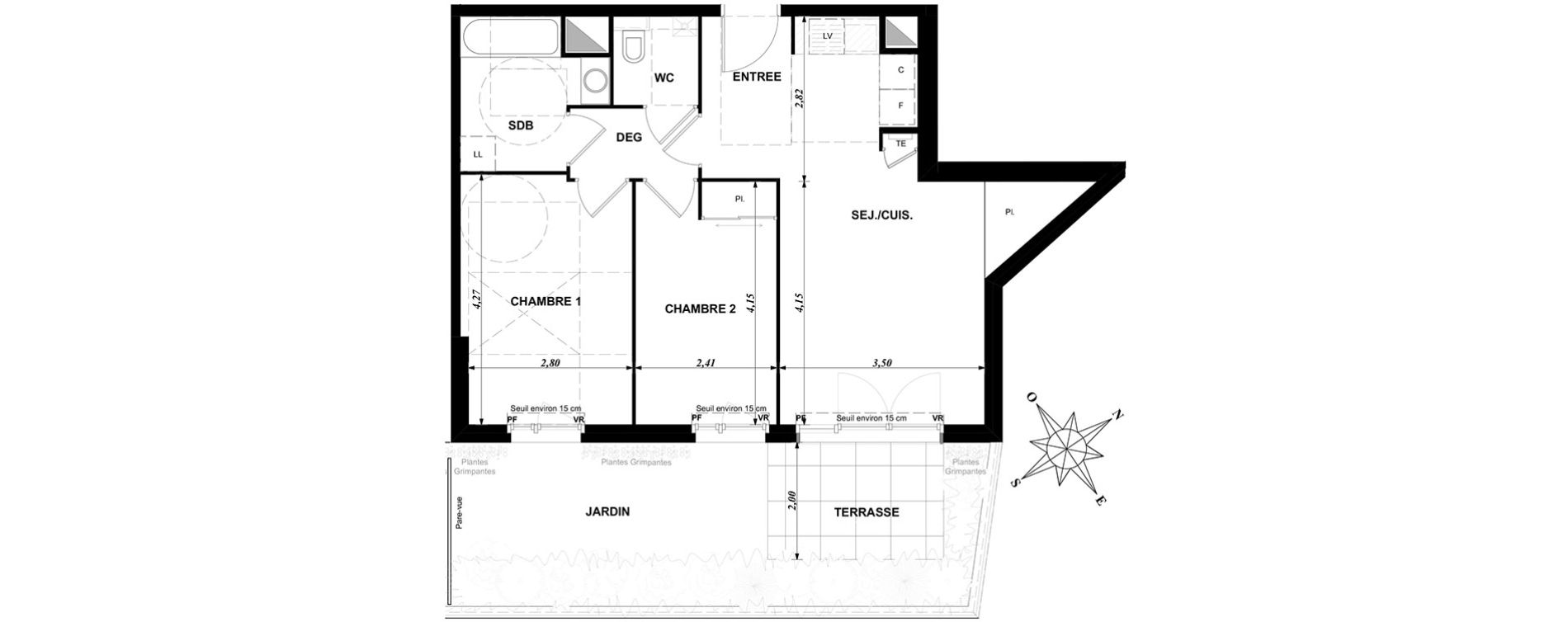 Appartement T3 de 58,20 m2 &agrave; Dijon Bourroches