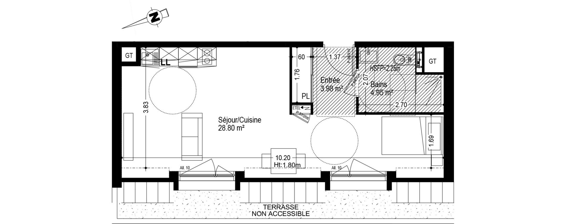 Appartement T1 de 37,73 m2 &agrave; Dijon Dijon centre ville