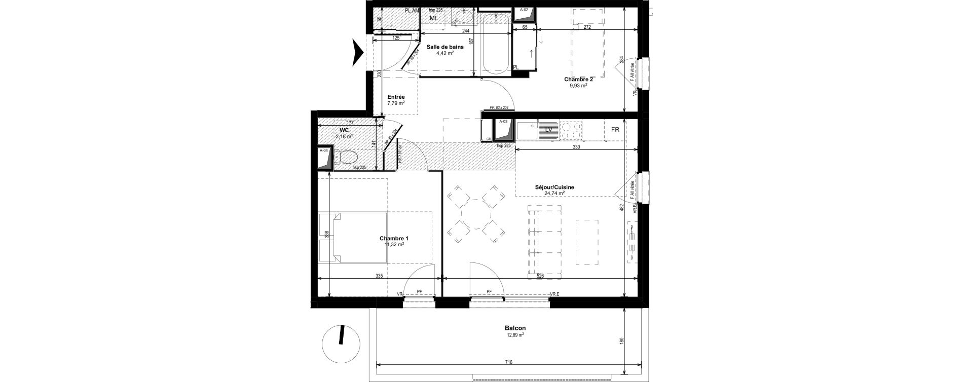 Appartement T3 de 60,38 m2 &agrave; Dijon Castel