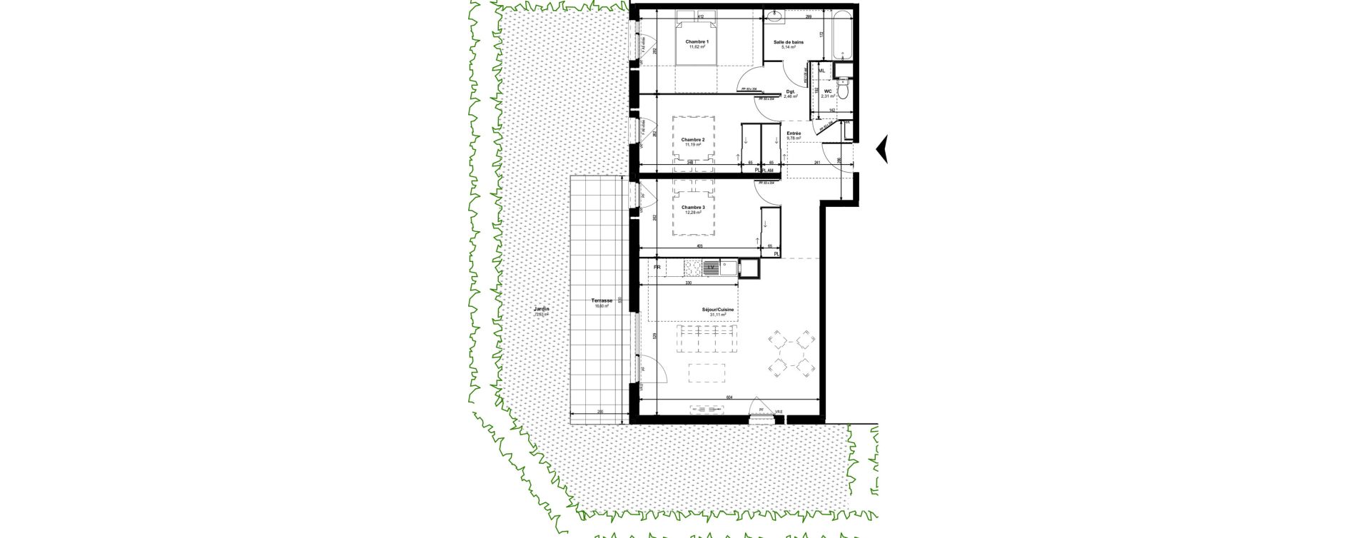 Appartement T4 de 85,89 m2 &agrave; Dijon Castel