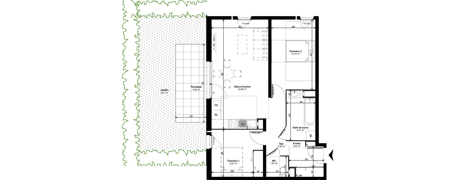 Appartement T3 de 64,32 m2 &agrave; Dijon Castel