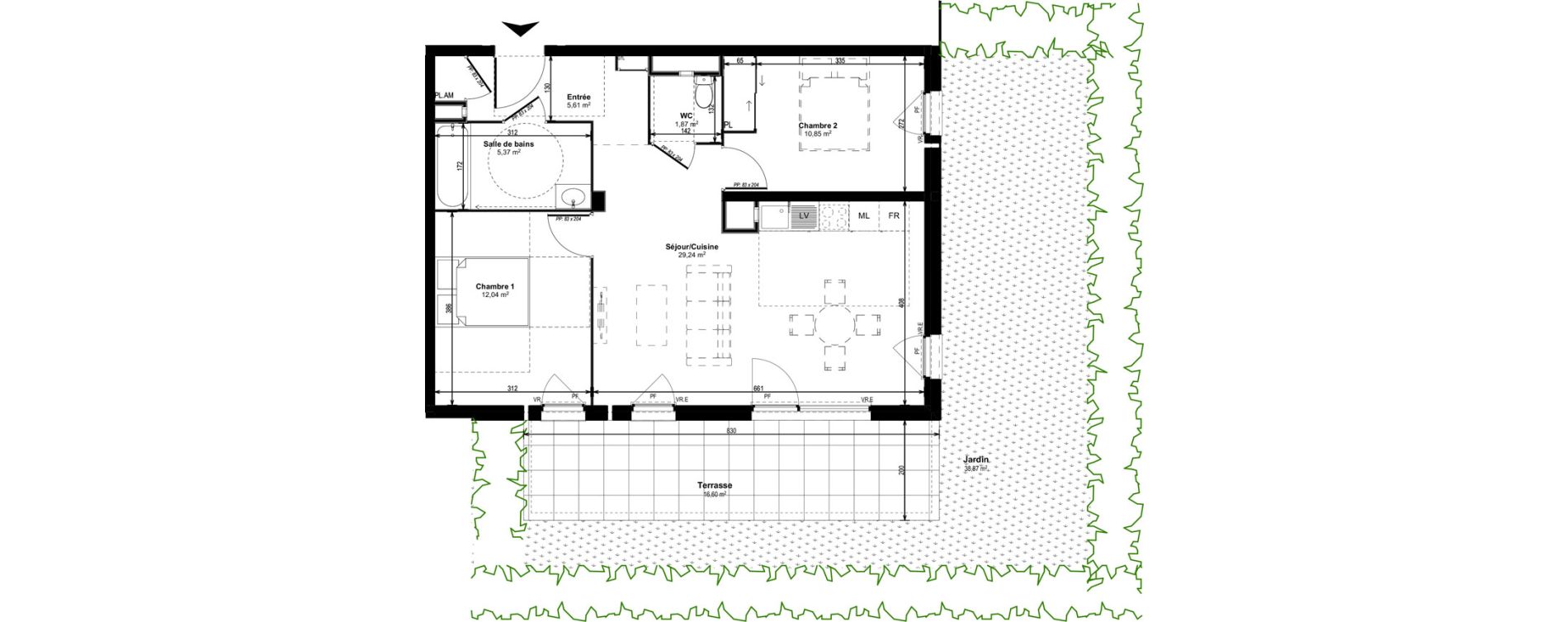 Appartement T3 de 64,98 m2 &agrave; Dijon Castel