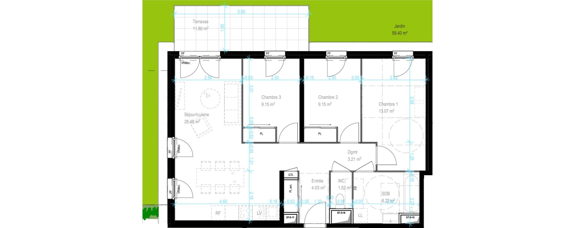 Appartement T4 de 74,92 m2 &agrave; Dijon Castel