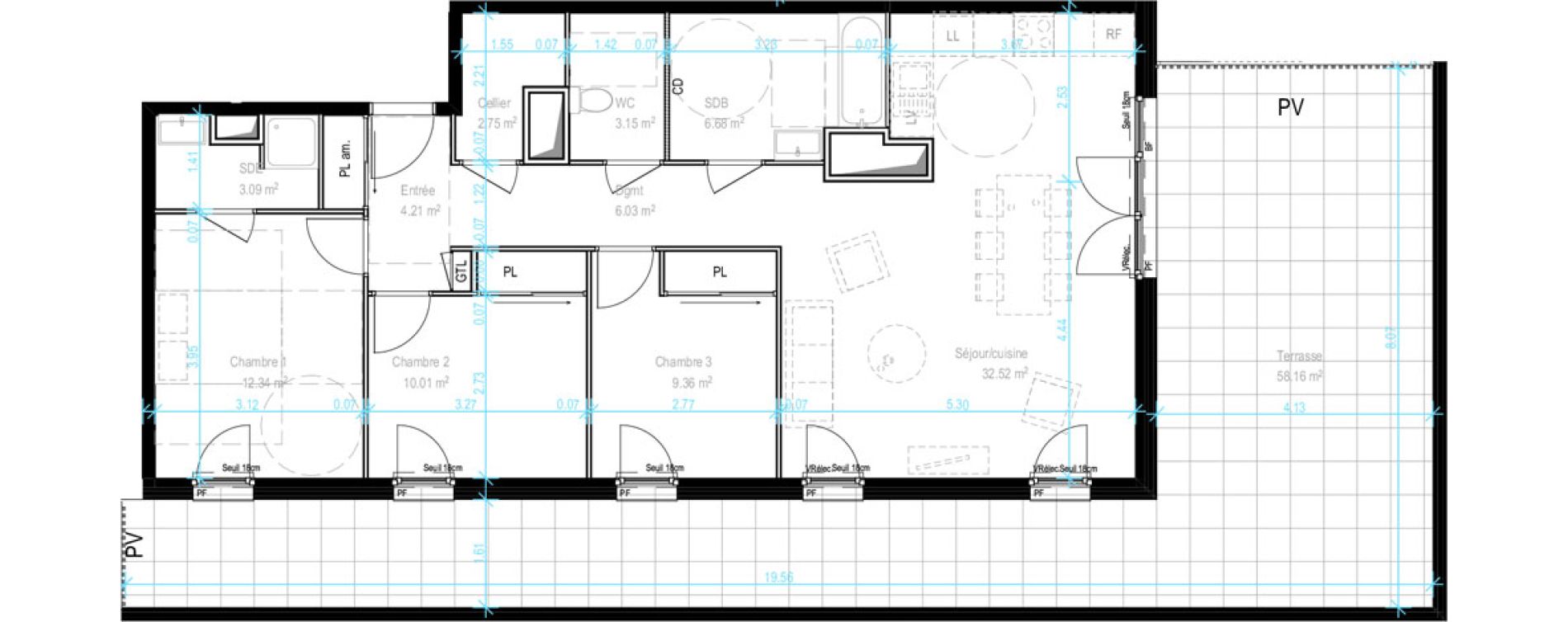 Appartement T4 de 90,14 m2 &agrave; Dijon Castel