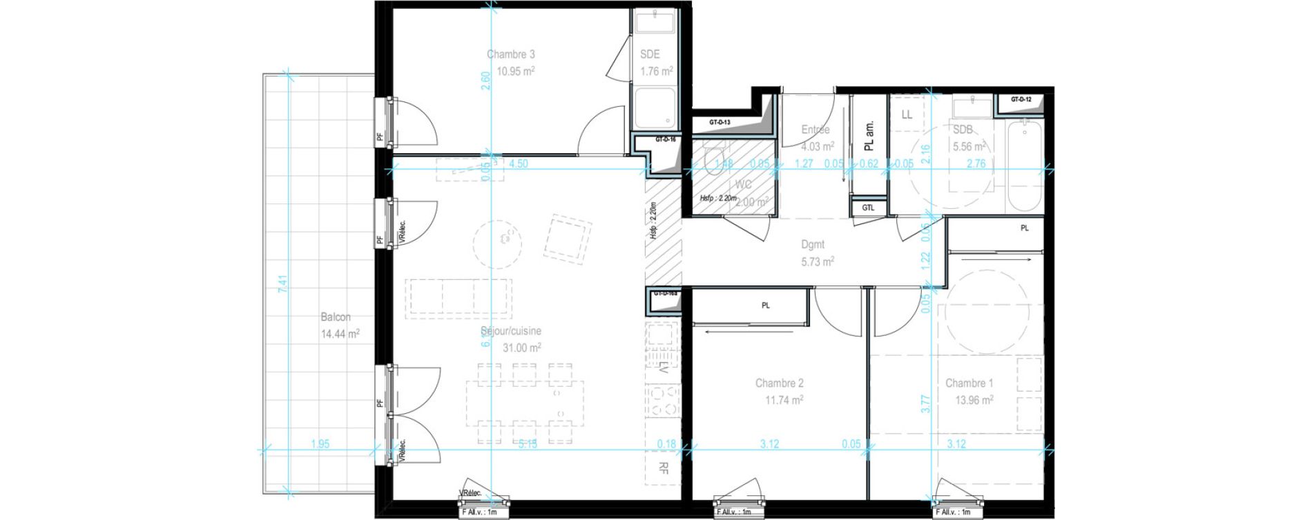 Appartement T4 de 86,73 m2 &agrave; Dijon Castel