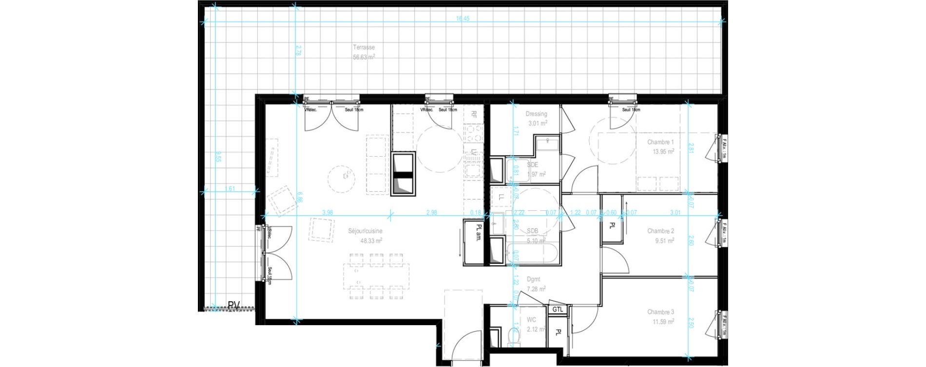 Appartement T4 de 102,86 m2 &agrave; Dijon Castel