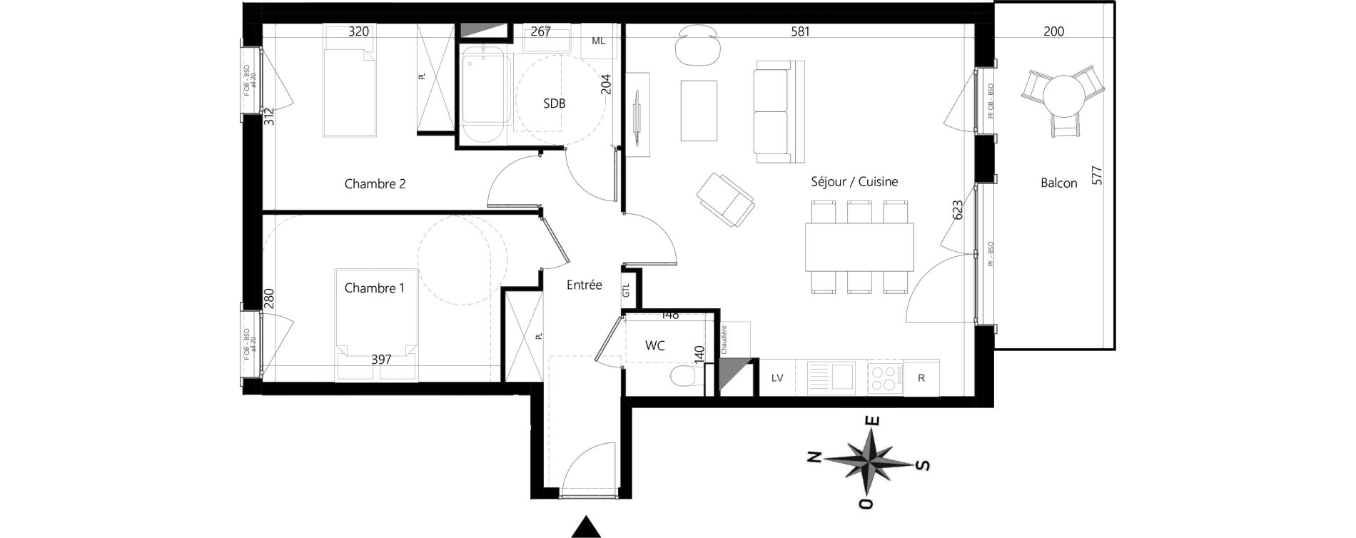 Appartement T3 de 71,95 m2 &agrave; Dijon Montmuzard