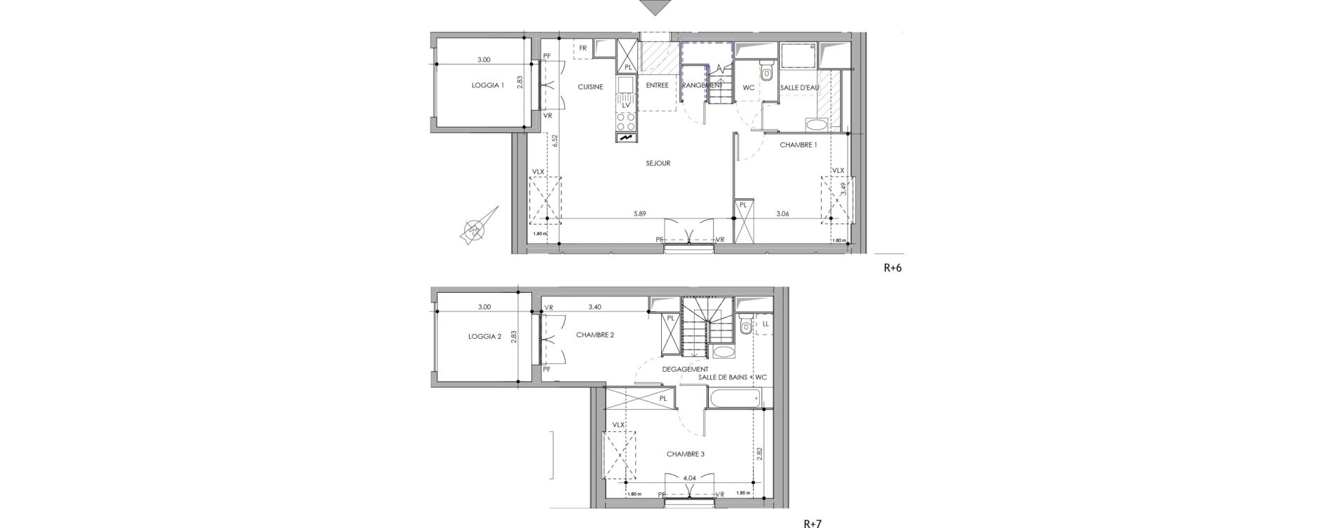 Duplex T4 de 81,90 m2 &agrave; Dijon Poussots