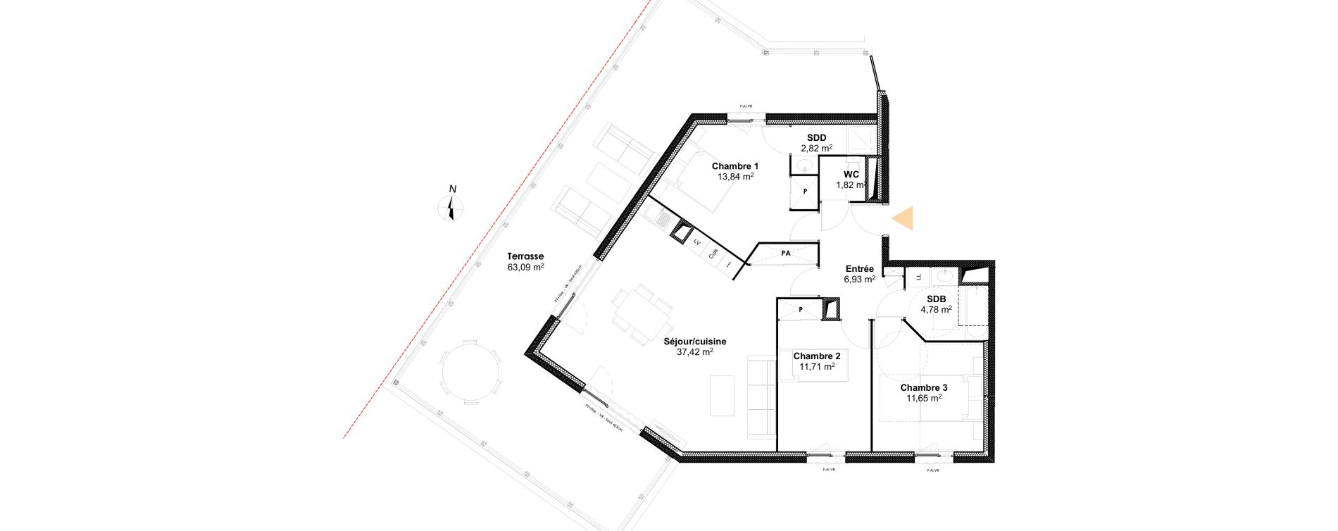 Appartement T4 de 90,97 m2 &agrave; Dijon Victor hugo dijon