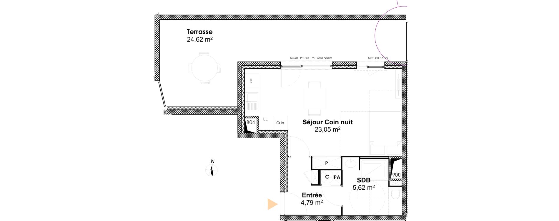 Appartement T1 de 33,46 m2 &agrave; Dijon Victor hugo dijon