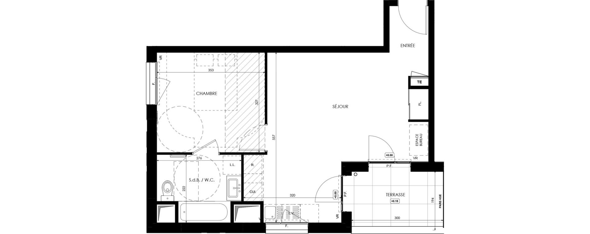 Appartement T2 de 43,60 m2 &agrave; Dijon Lyautey