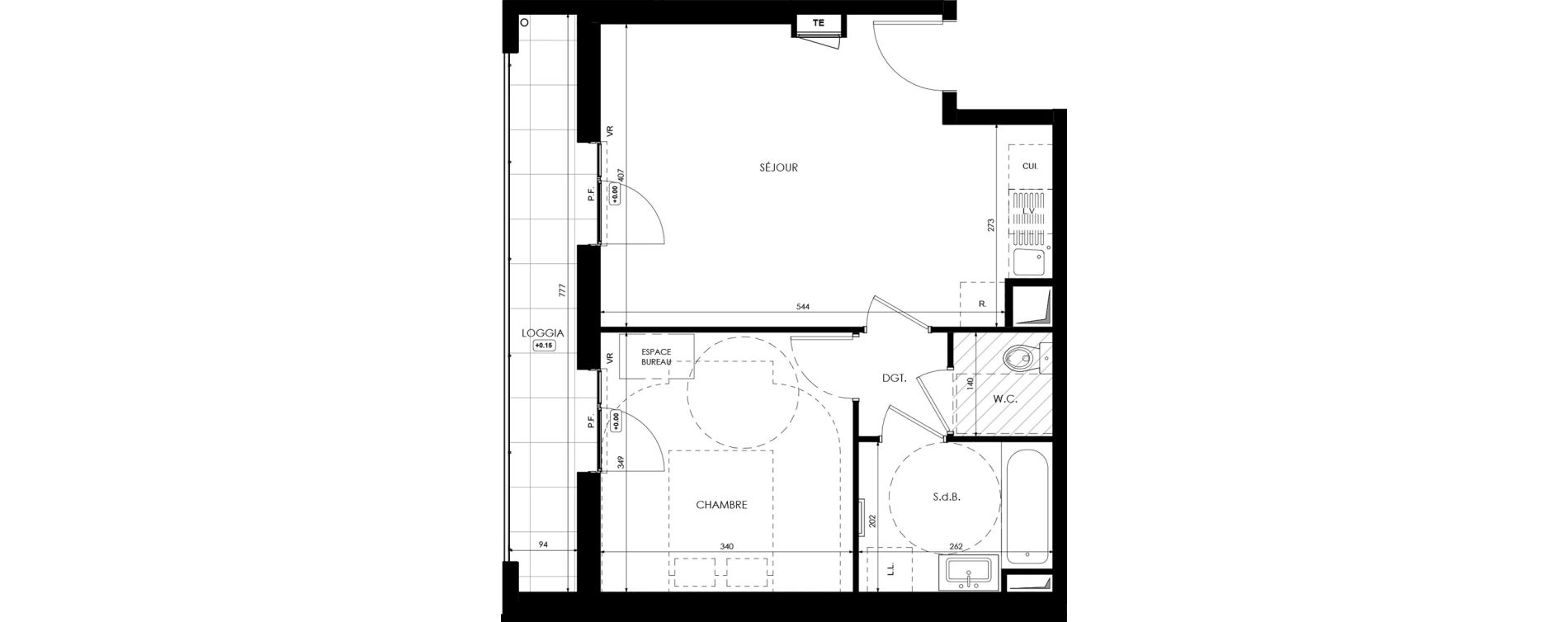 Appartement T2 de 43,00 m2 &agrave; Dijon Lyautey
