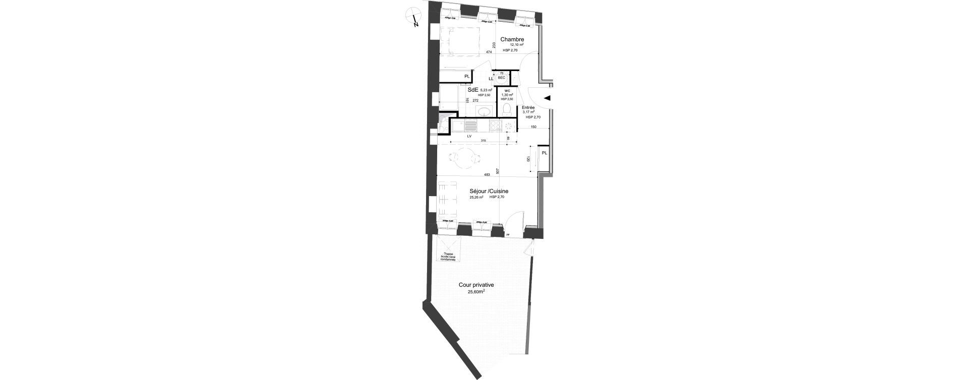 Appartement T2 de 47,06 m2 &agrave; Dijon Jean-jacques rousseau