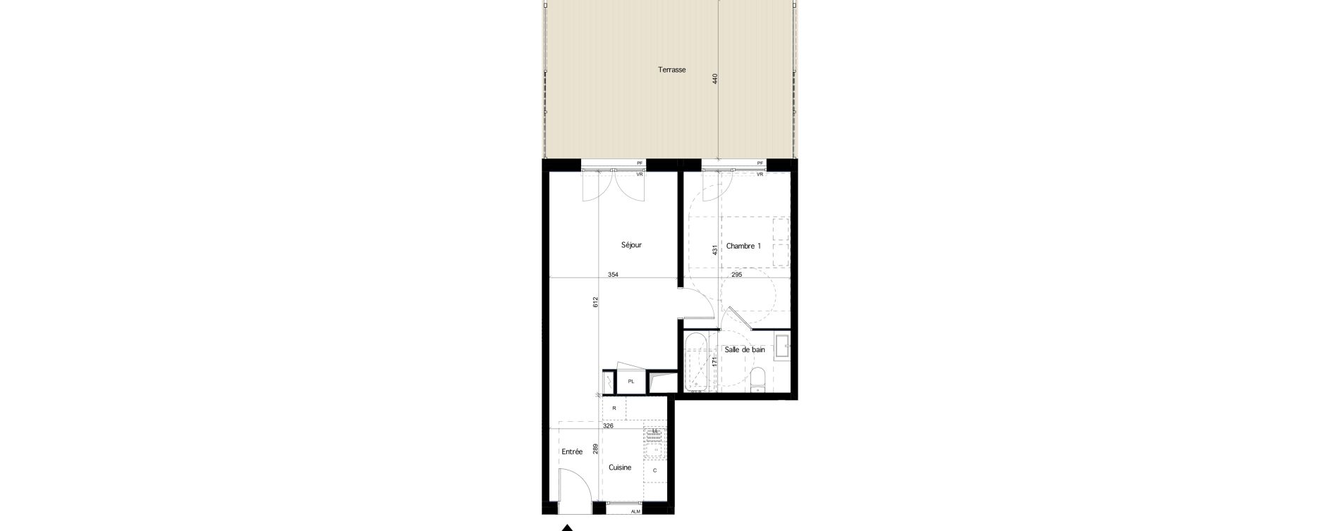 Appartement T2 de 48,25 m2 &agrave; Dijon Arsenal