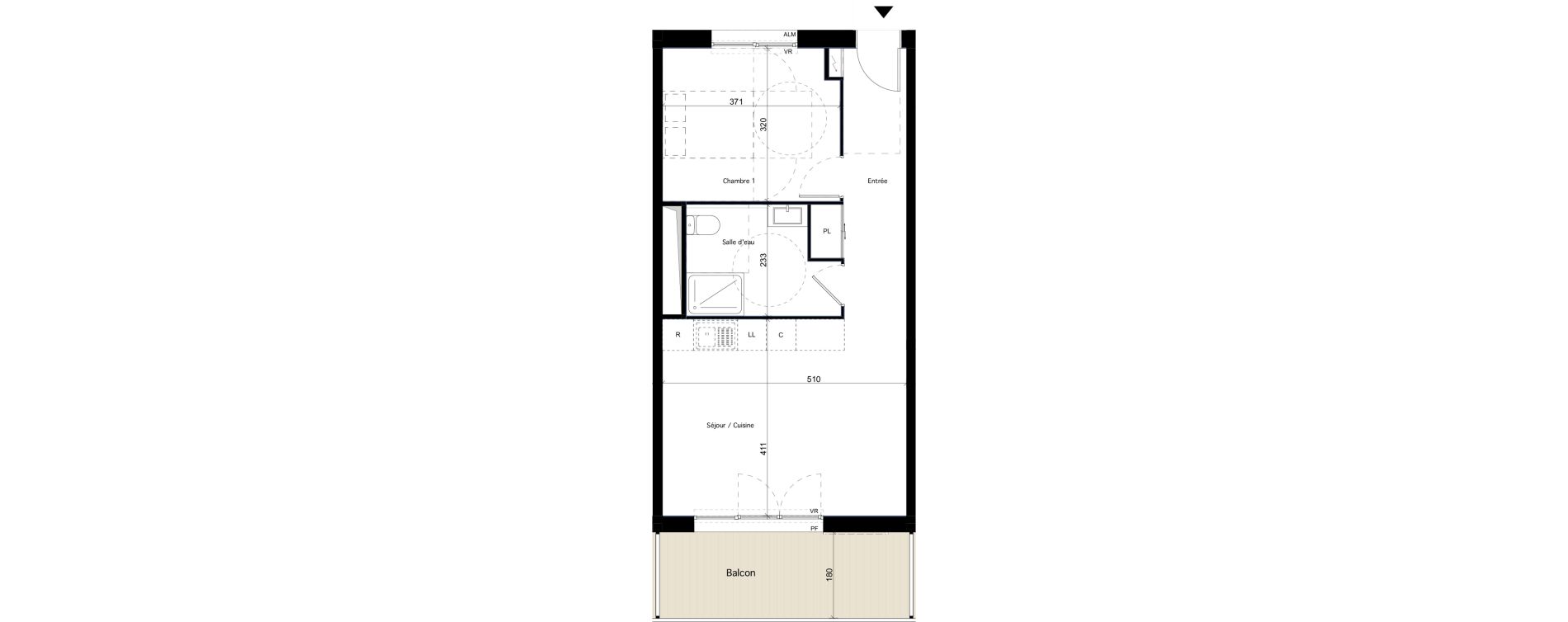 Appartement T2 de 47,71 m2 &agrave; Dijon Arsenal