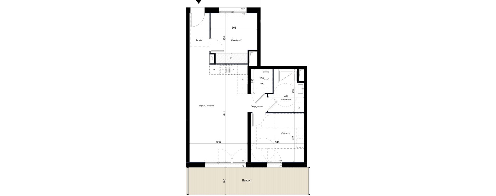 Appartement T3 de 58,87 m2 &agrave; Dijon Arsenal