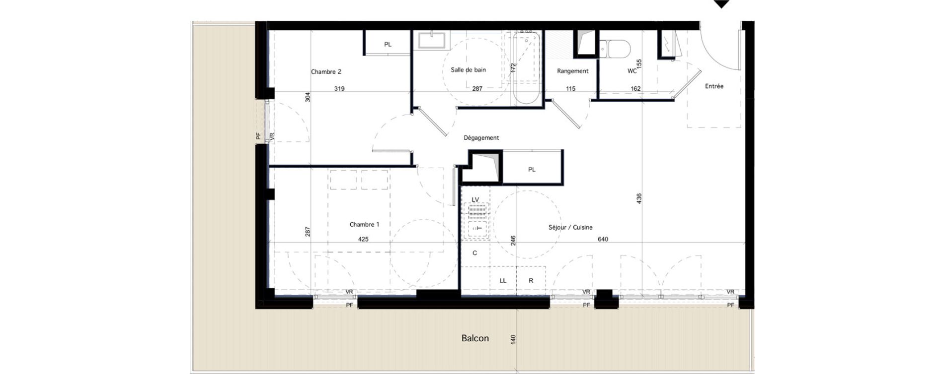 Appartement T3 de 61,03 m2 &agrave; Dijon Arsenal