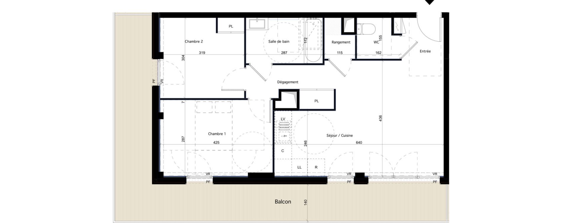 Appartement T3 de 61,03 m2 &agrave; Dijon Arsenal