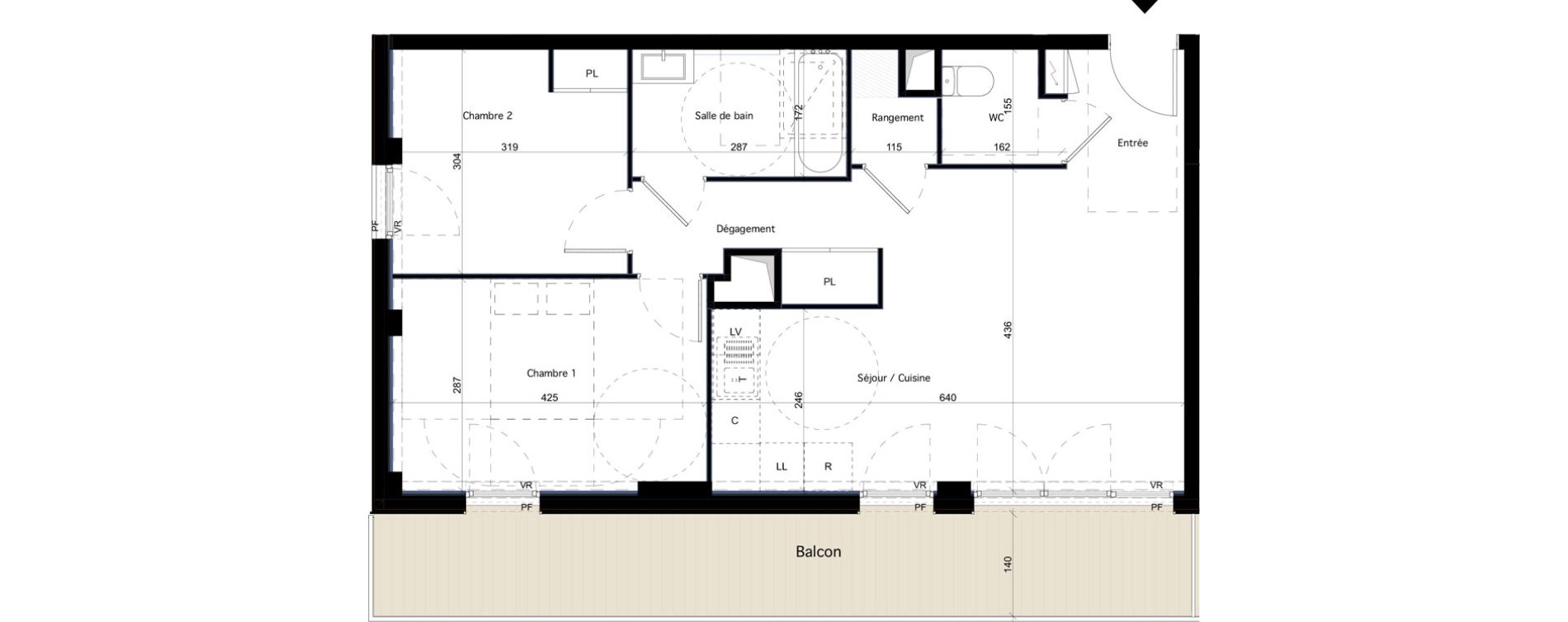 Appartement T3 de 60,99 m2 &agrave; Dijon Arsenal