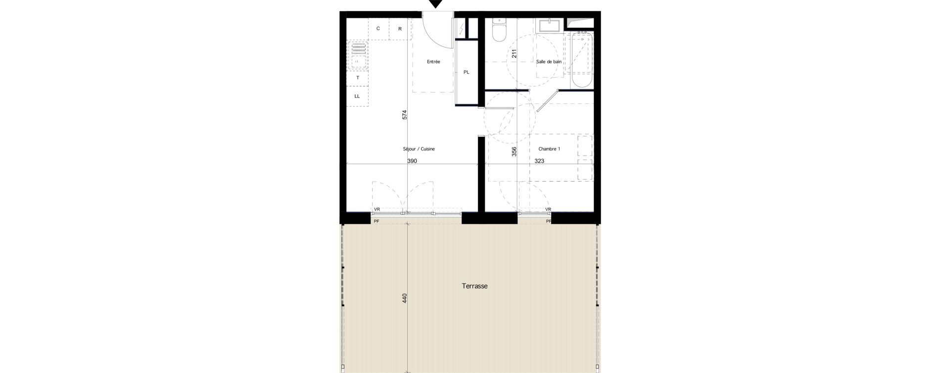 Appartement T2 de 40,04 m2 &agrave; Dijon Arsenal