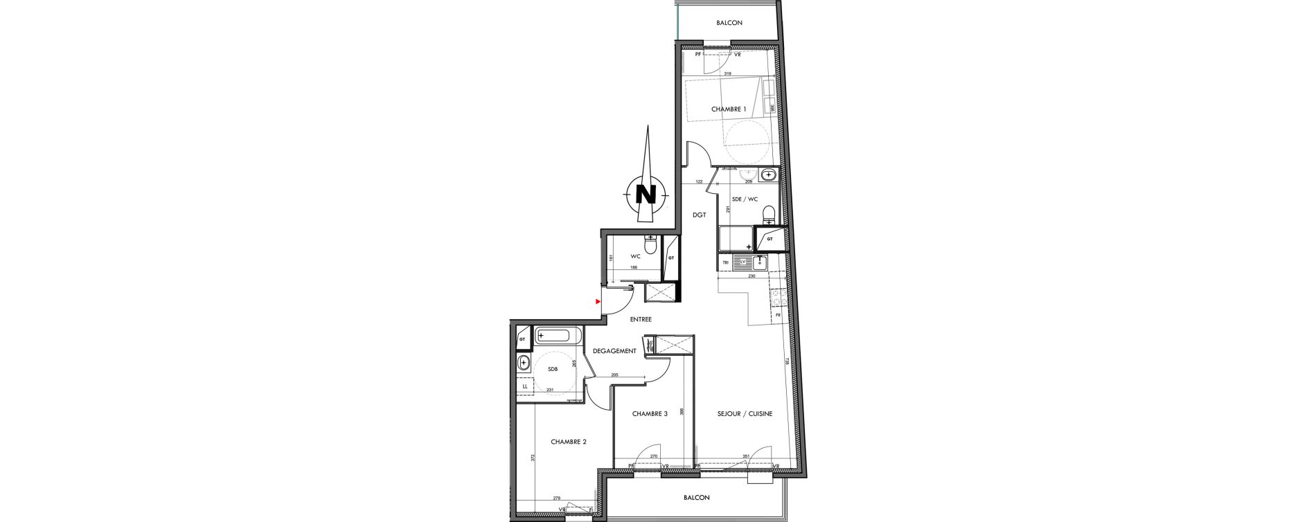 Appartement T4 de 86,49 m2 &agrave; Dijon Montmuzard