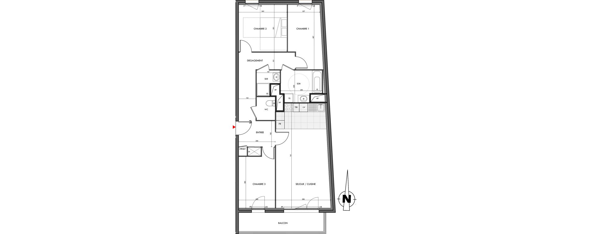 Appartement T4 de 83,55 m2 &agrave; Dijon Montmuzard