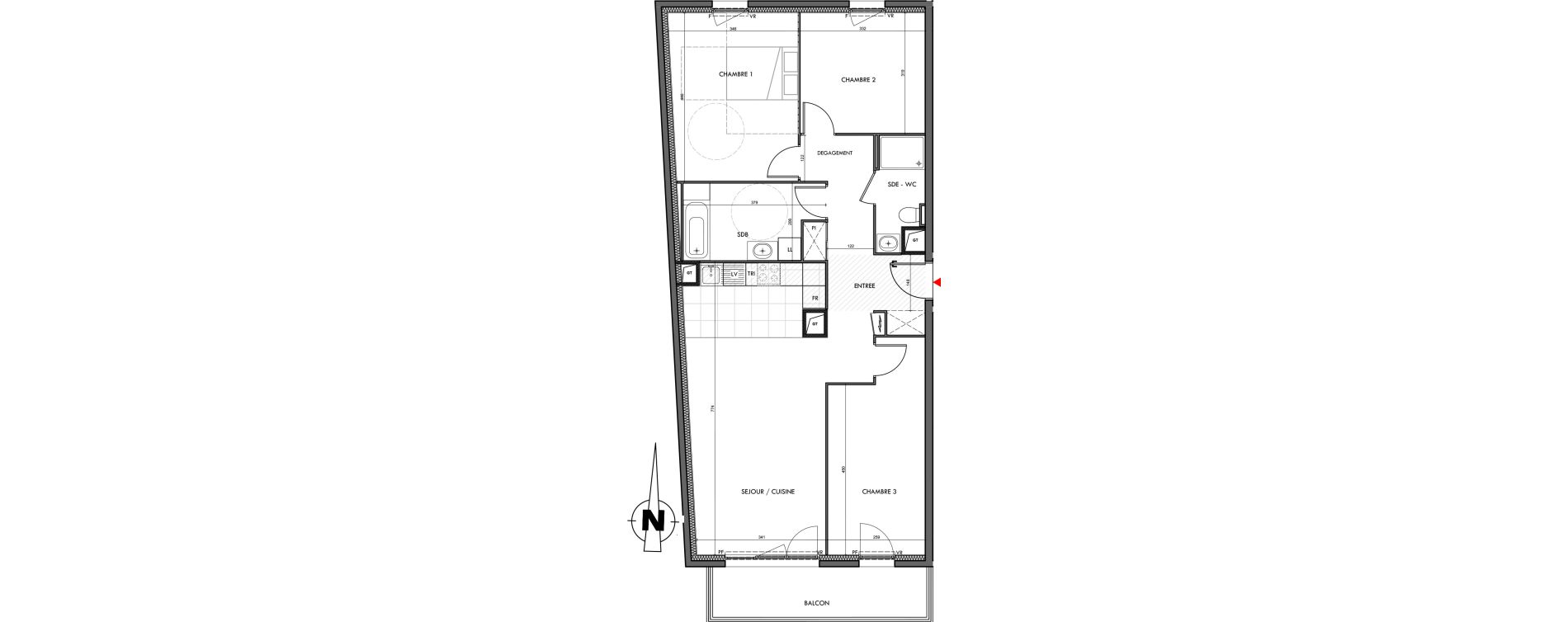Appartement T4 de 89,03 m2 &agrave; Dijon Montmuzard