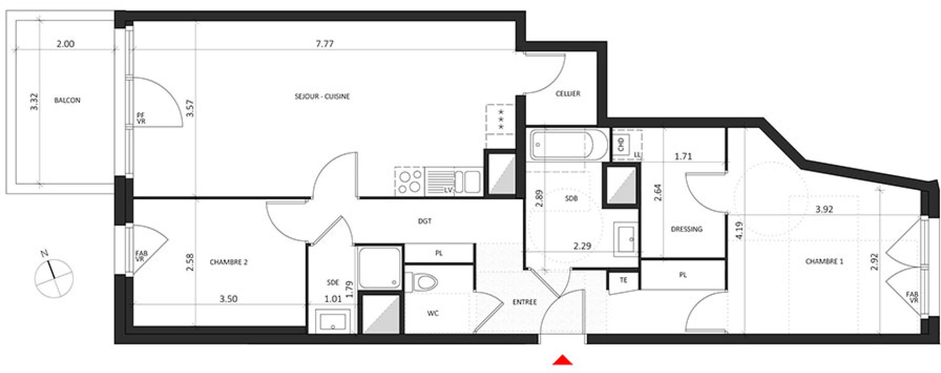 Appartement T3 de 69,93 m2 &agrave; Dijon Montchapet