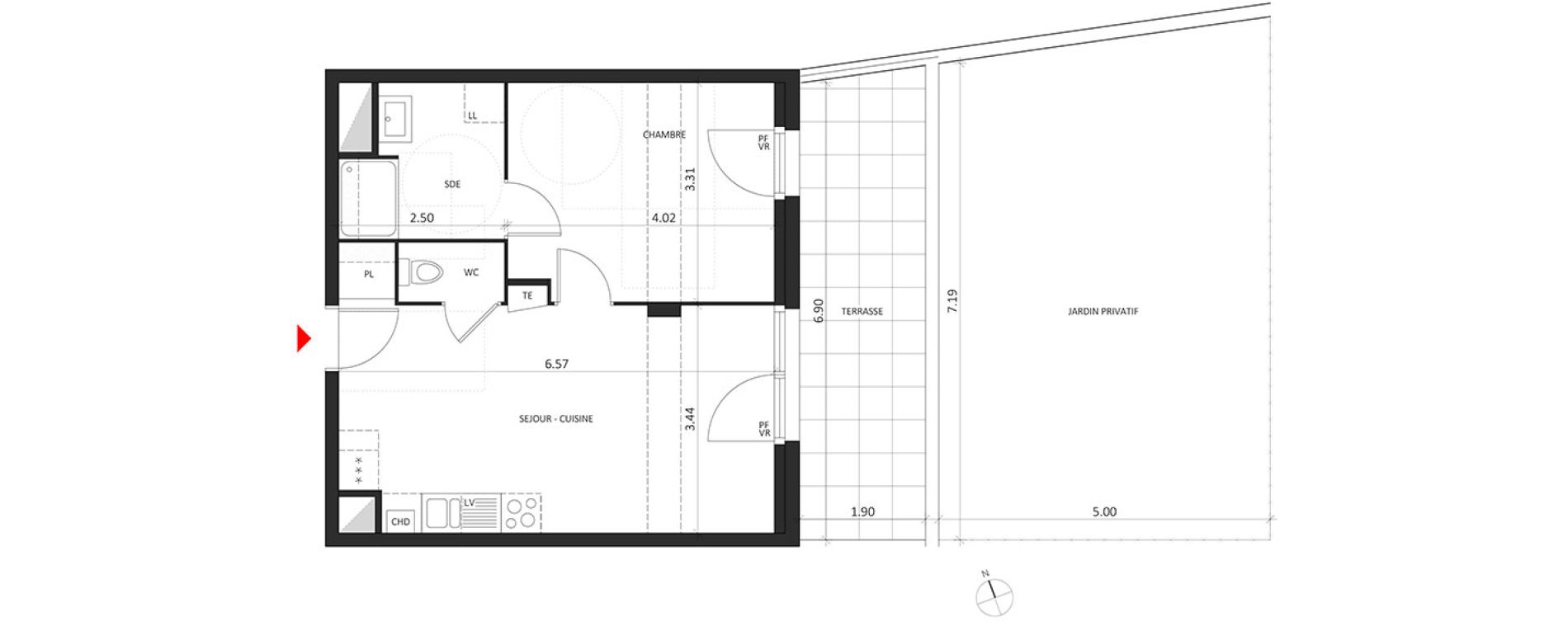 Appartement T2 de 42,03 m2 &agrave; Dijon Montchapet